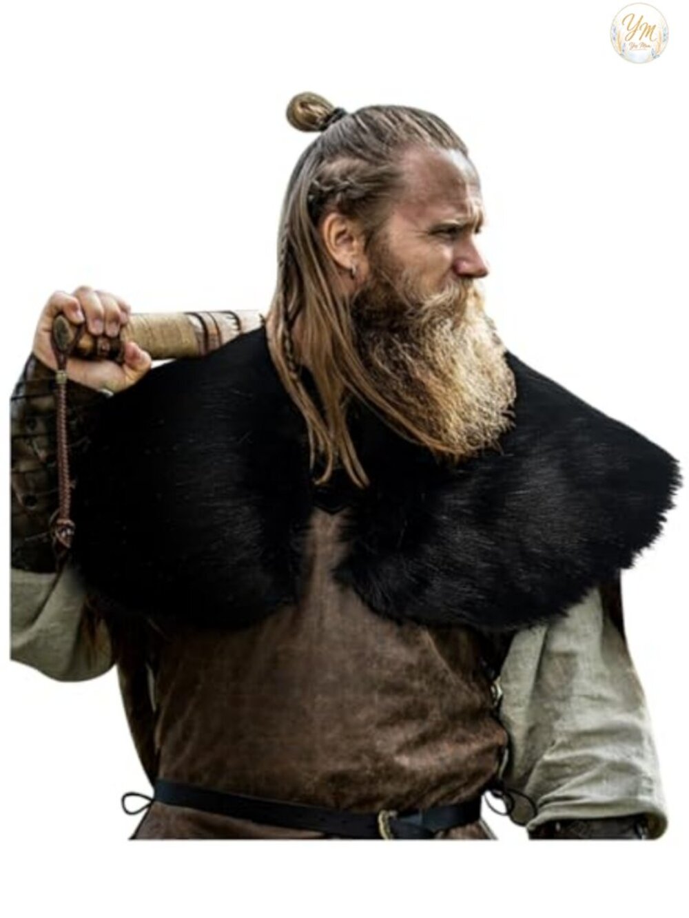 Faux Fur Viking Shawl Medieval Renaissance Costume Shoulder Wrap